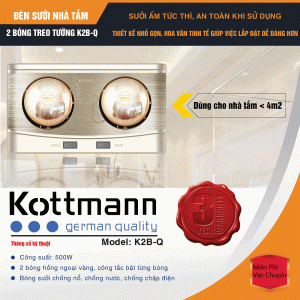 Đèn sưởi Kottmann 2 bóng chính hãng